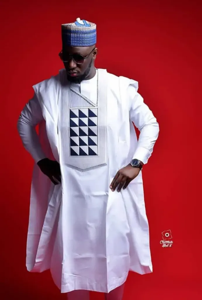 Boubou 3 pièces - Blanc et Noir (L)